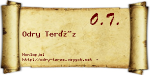 Odry Teréz névjegykártya
